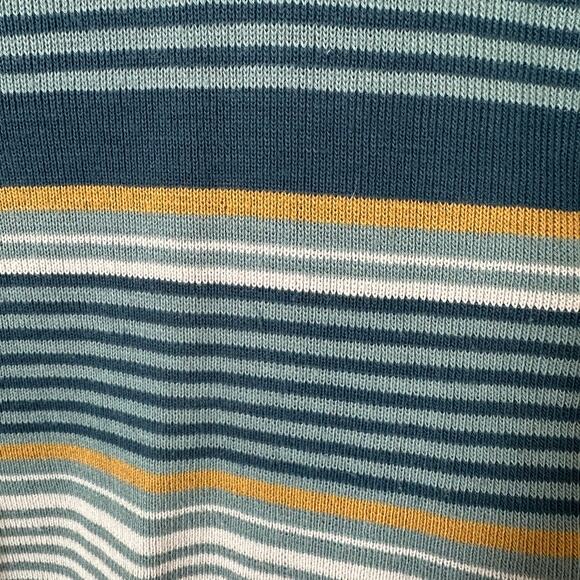Sundowner Vintage Sweater Men LARGE 1980s Knit Striped Retro Preppy Hipster Blue - Picture 6 of 12